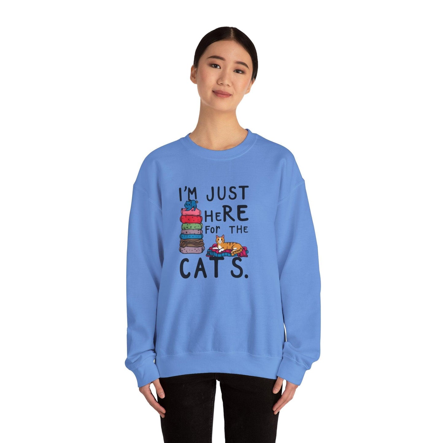 I'm Just Here for the Cats Unisex Heavy Blend™ Crewneck Sweatshirt