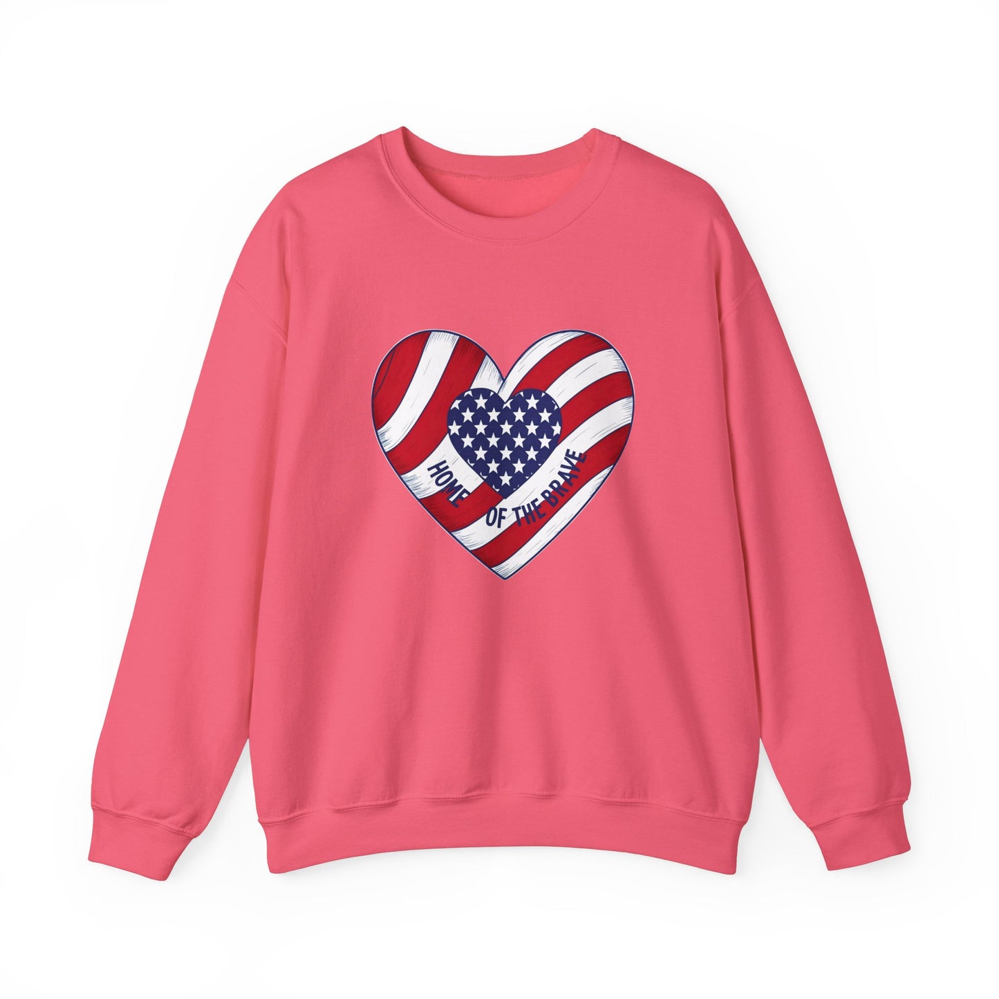 Patriotic Heart Crewneck Sweatshirt - Honor of the Brave