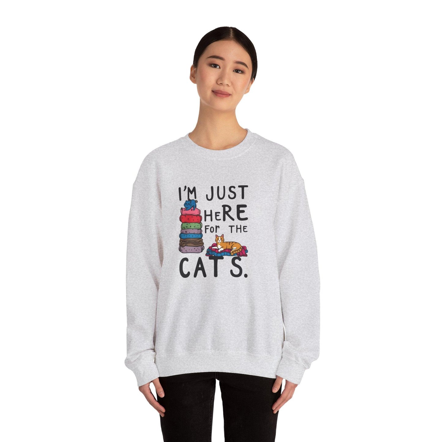 I'm Just Here for the Cats Unisex Heavy Blend™ Crewneck Sweatshirt