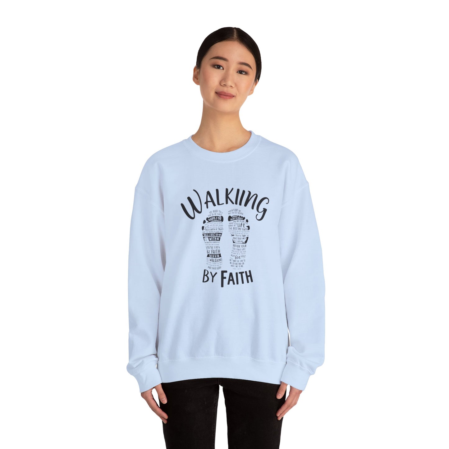 Walking By Faith Unisex Heavy Blend™ Crewneck Sweatshirt