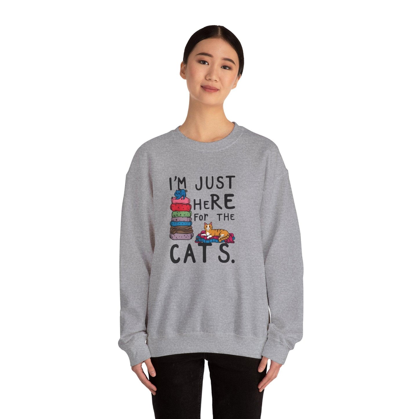 I'm Just Here for the Cats Unisex Heavy Blend™ Crewneck Sweatshirt