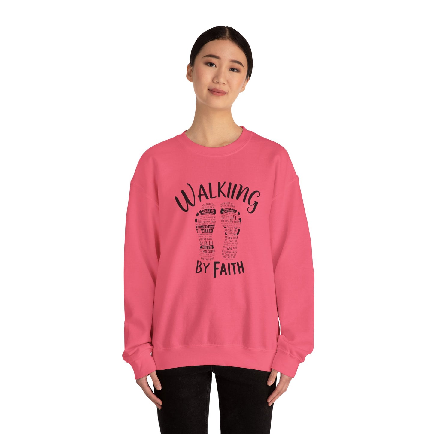 Walking By Faith Unisex Heavy Blend™ Crewneck Sweatshirt