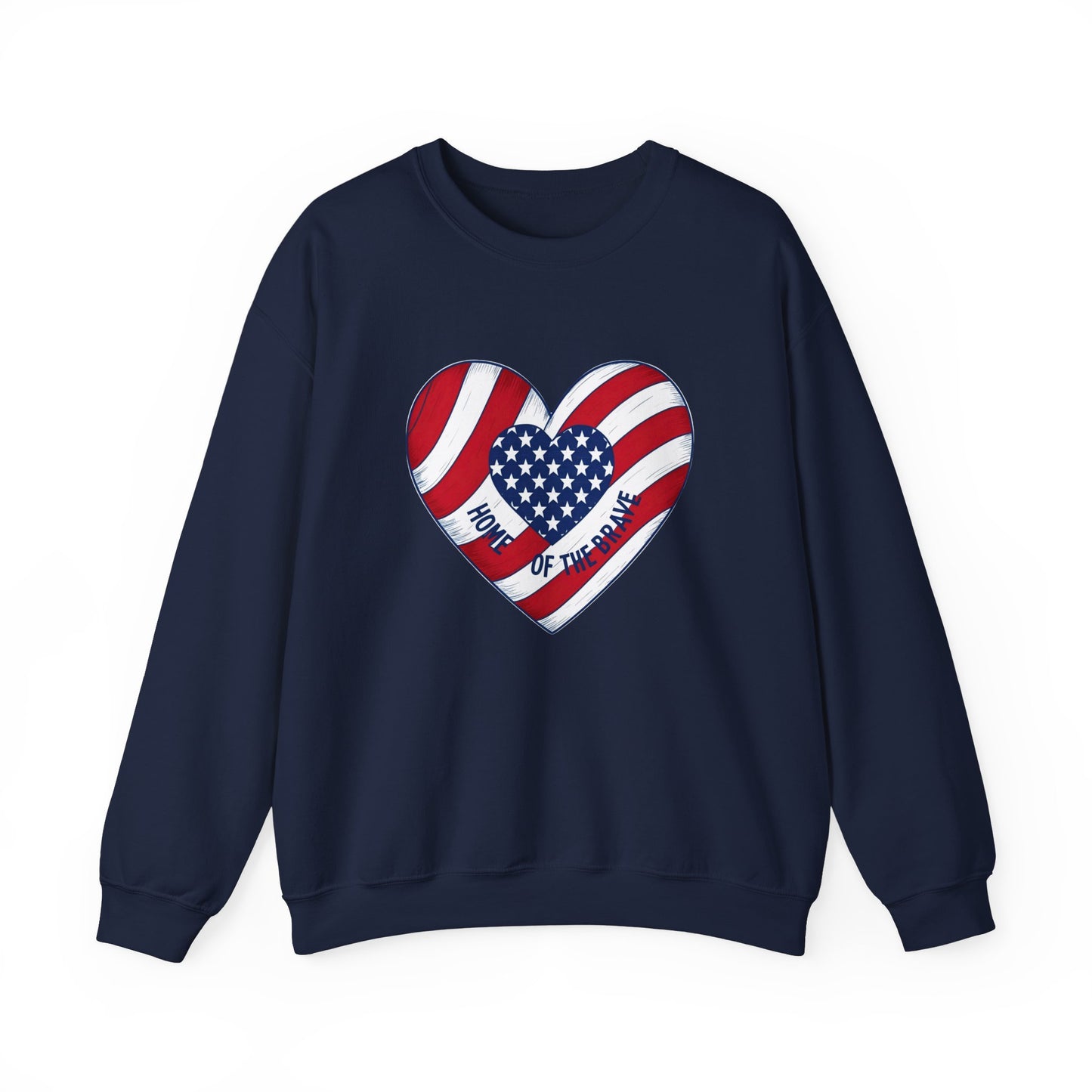 Patriotic Heart Crewneck Sweatshirt - Honor of the Brave