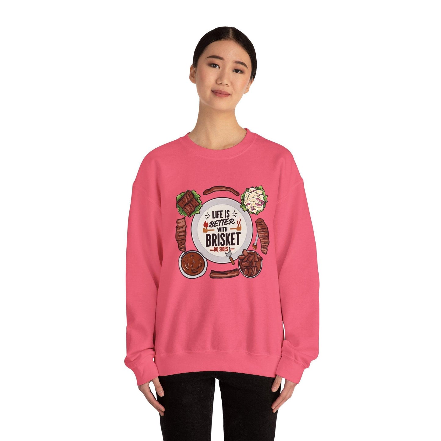 Life is Better With Brisket Unisex Heavy Blend™ Crewneck Sweatshirt