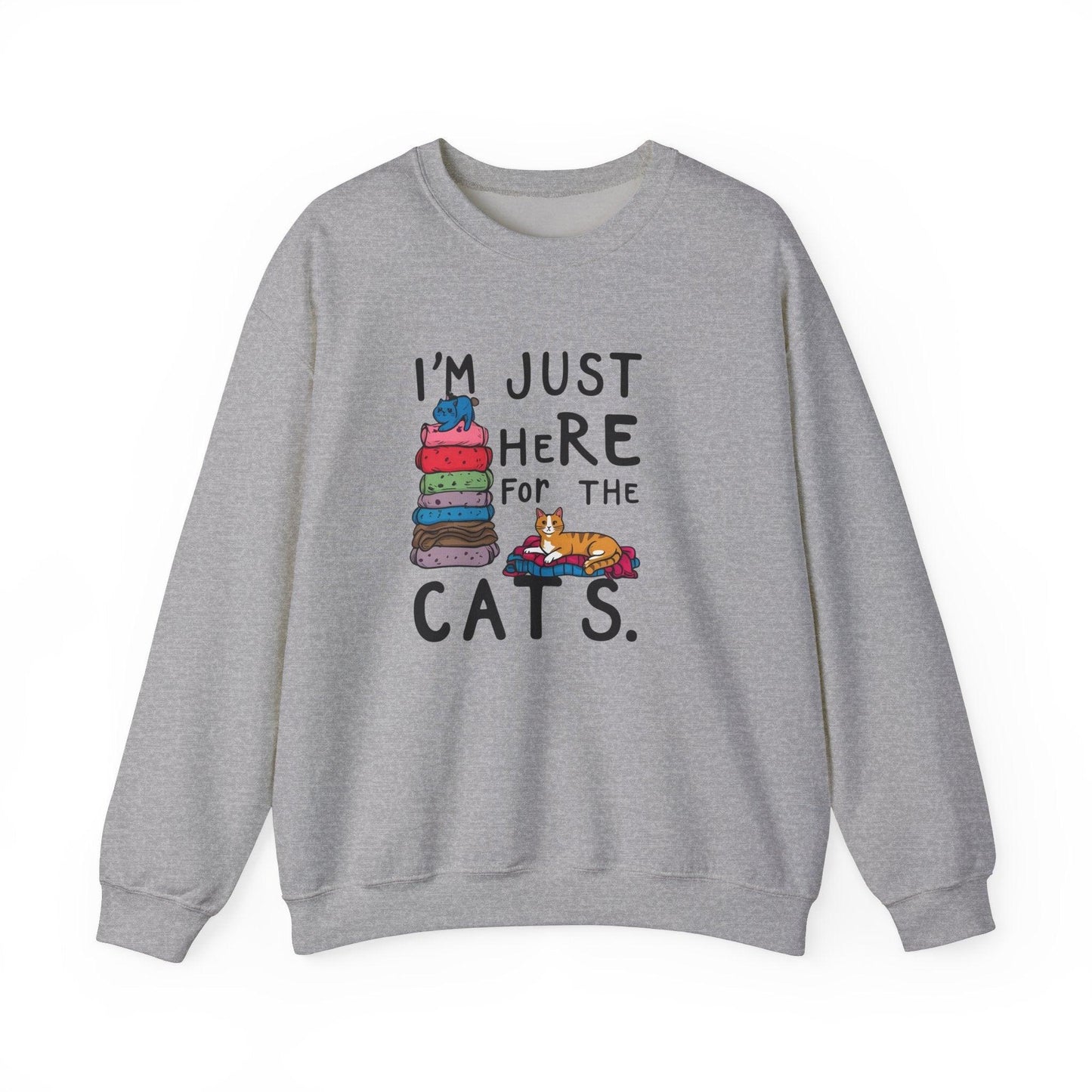 I'm Just Here for the Cats Unisex Heavy Blend™ Crewneck Sweatshirt