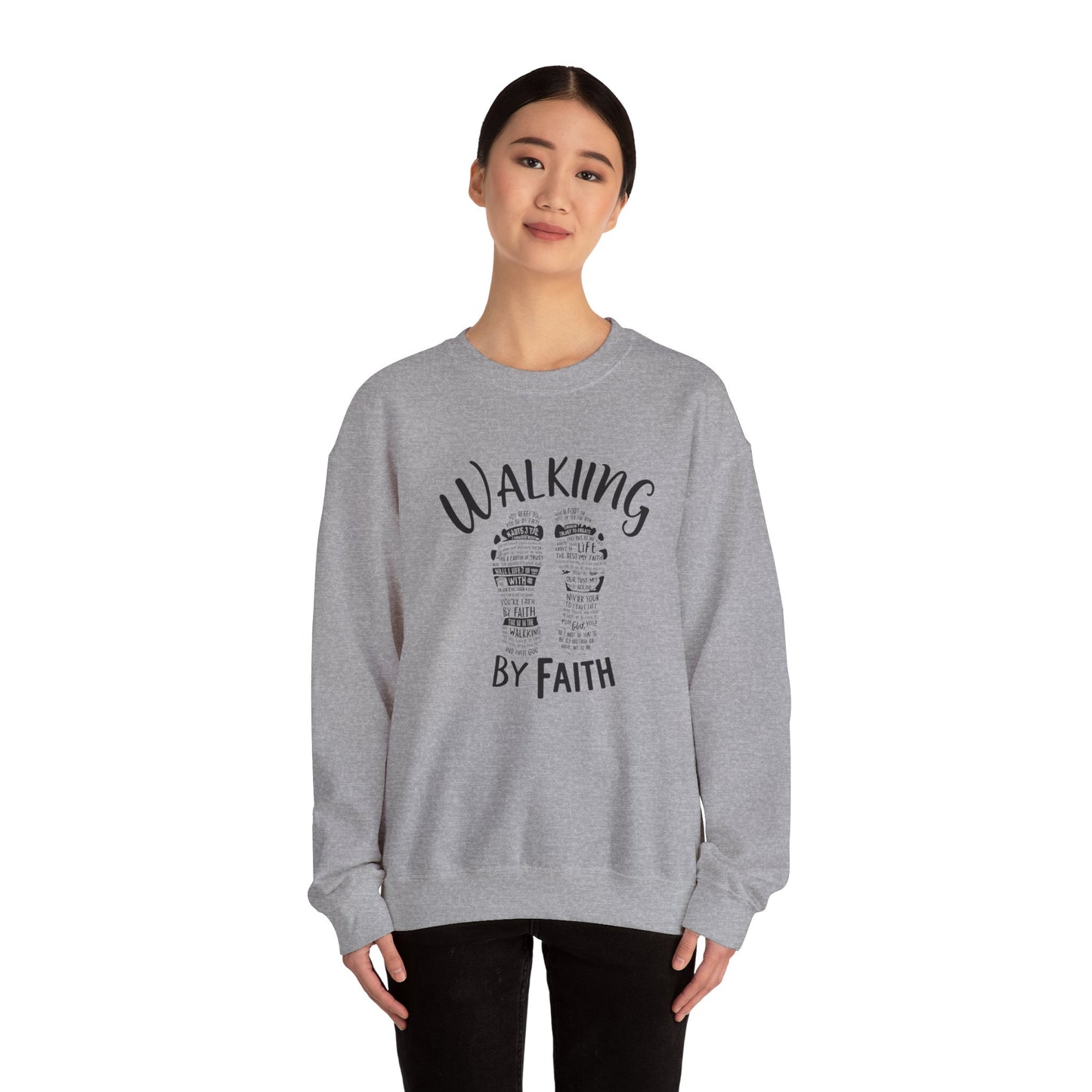 Walking By Faith Unisex Heavy Blend™ Crewneck Sweatshirt