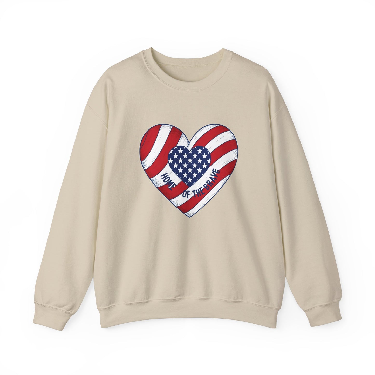 Patriotic Heart Crewneck Sweatshirt - Honor of the Brave