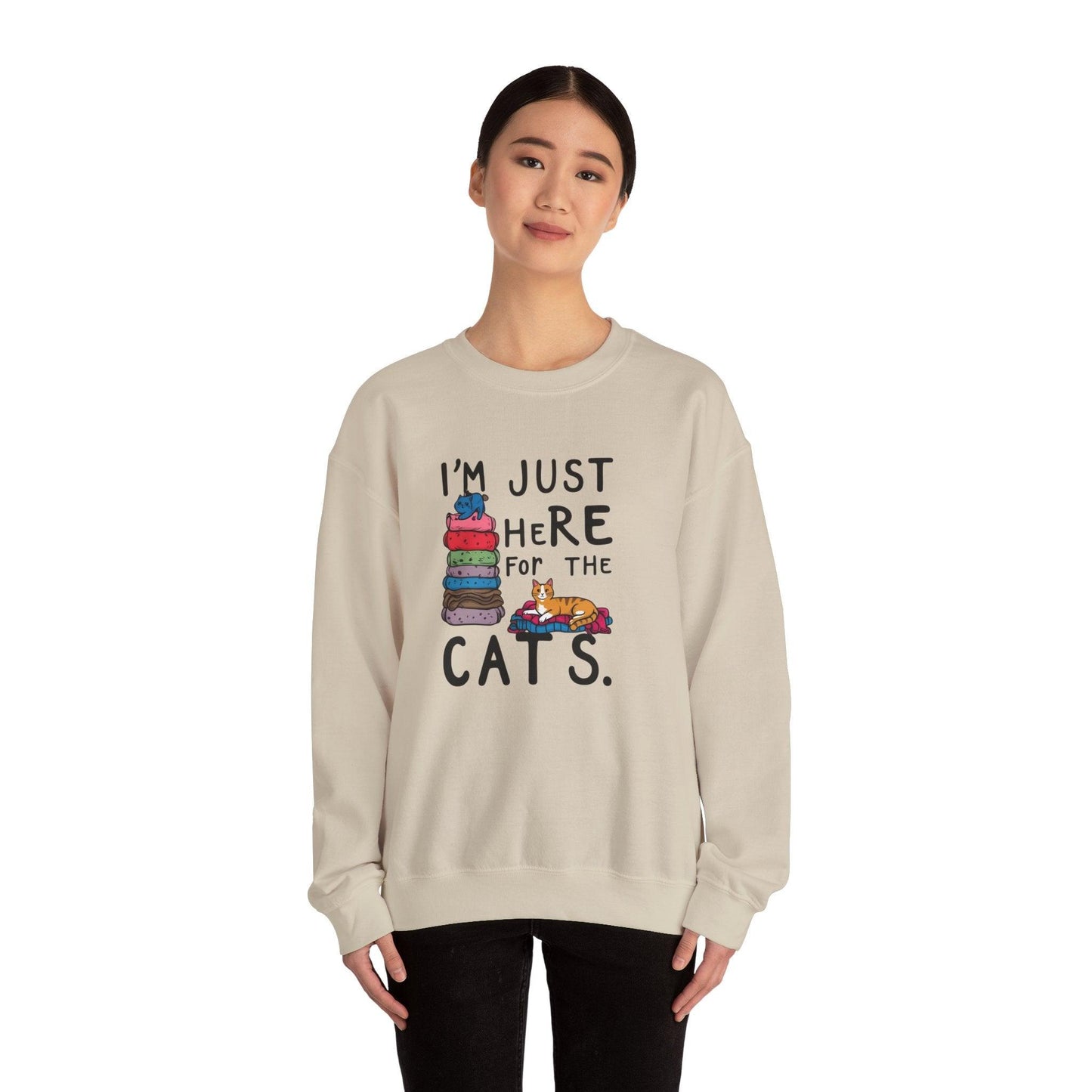 I'm Just Here for the Cats Unisex Heavy Blend™ Crewneck Sweatshirt