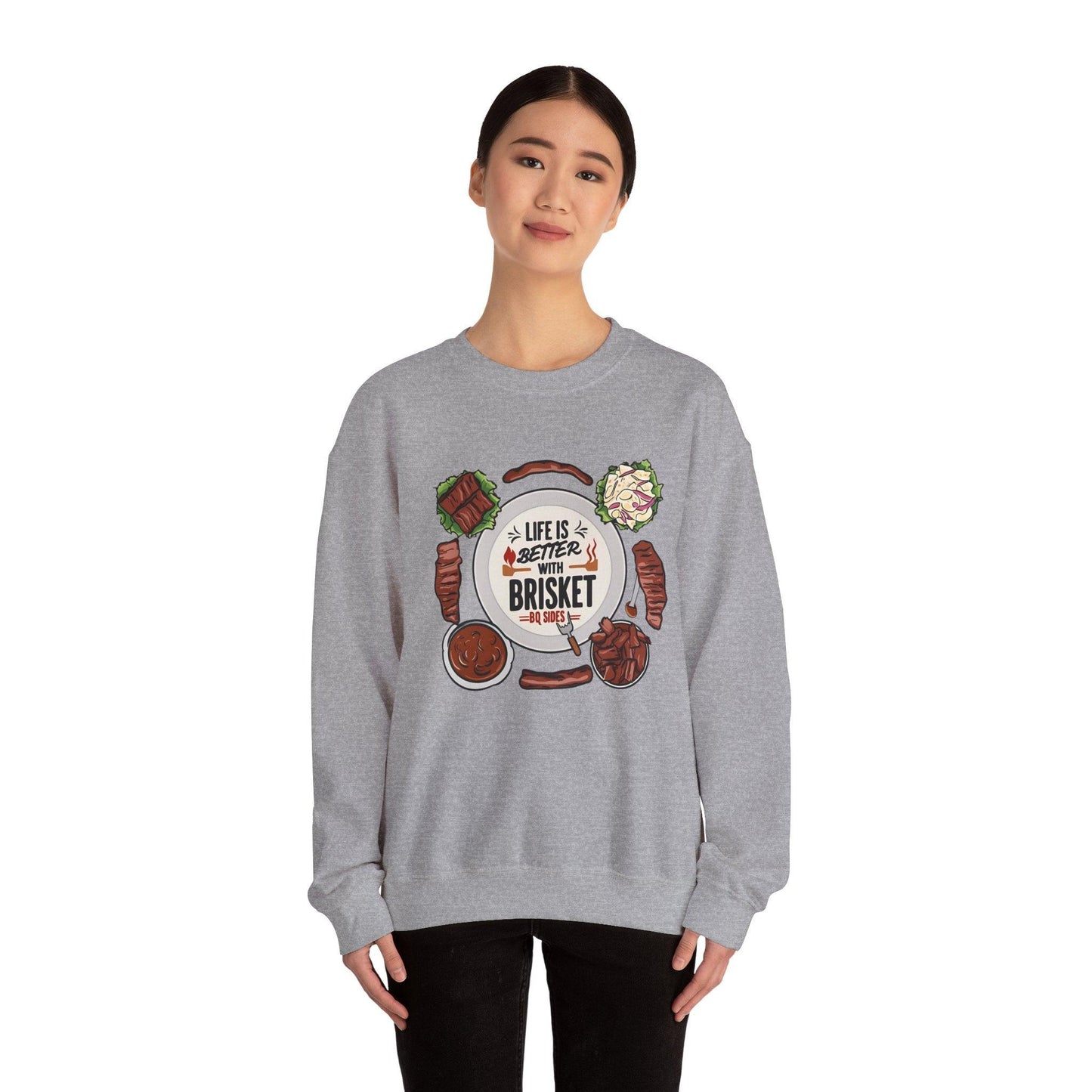 Life is Better With Brisket Unisex Heavy Blend™ Crewneck Sweatshirt