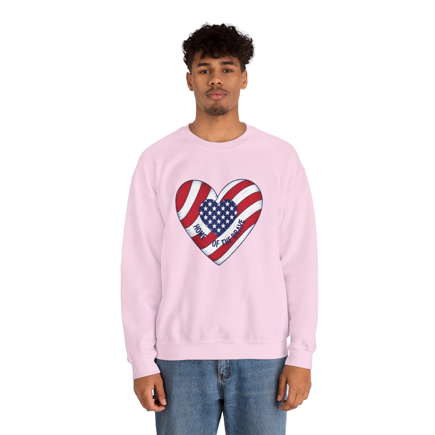 Patriotic Heart Crewneck Sweatshirt - Honor of the Brave