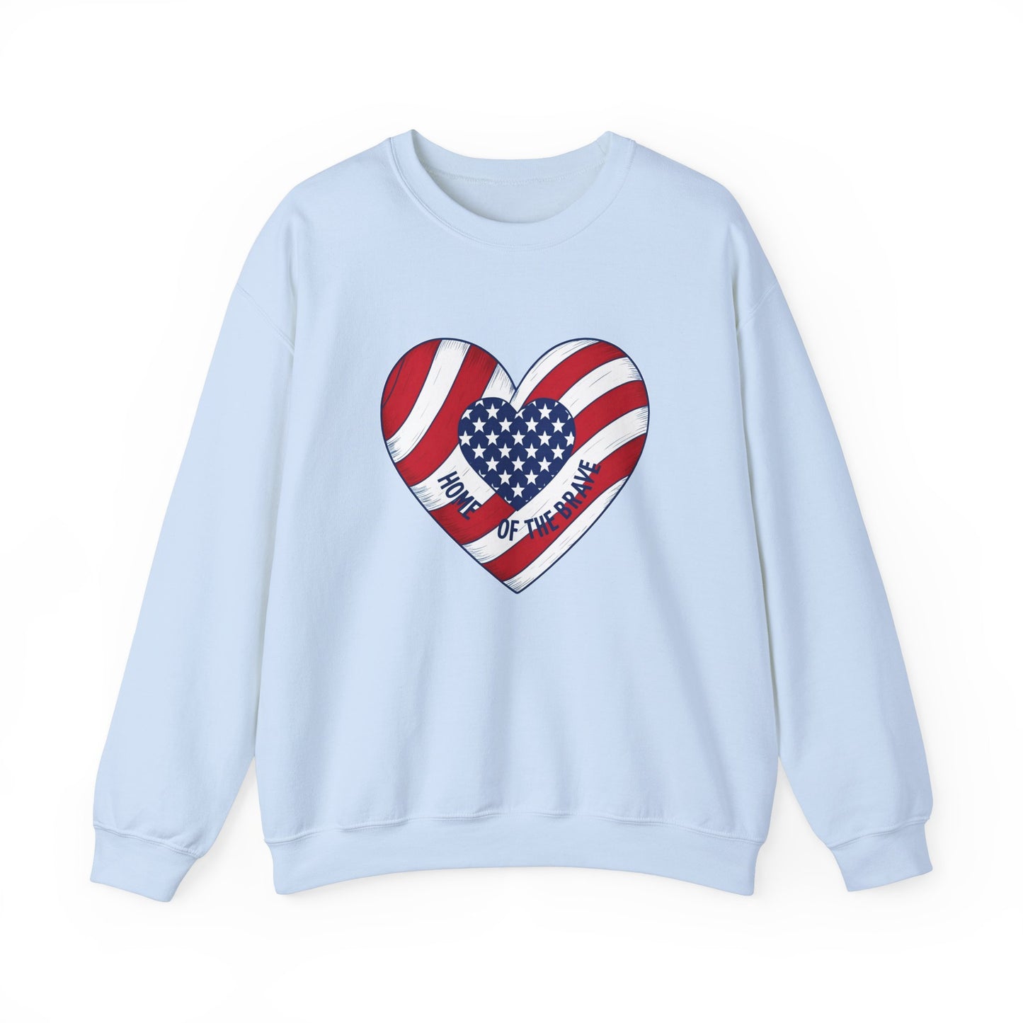 Patriotic Heart Crewneck Sweatshirt - Honor of the Brave