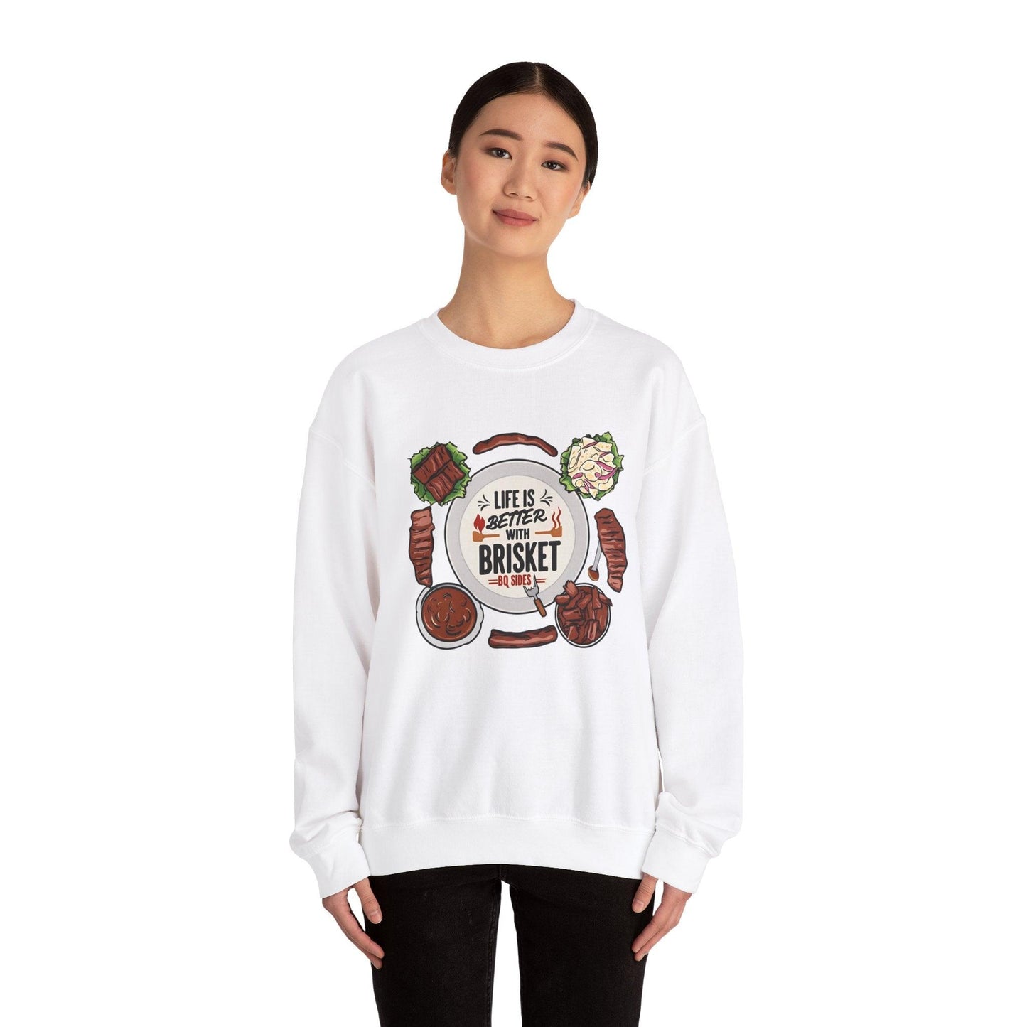 Life is Better With Brisket Unisex Heavy Blend™ Crewneck Sweatshirt