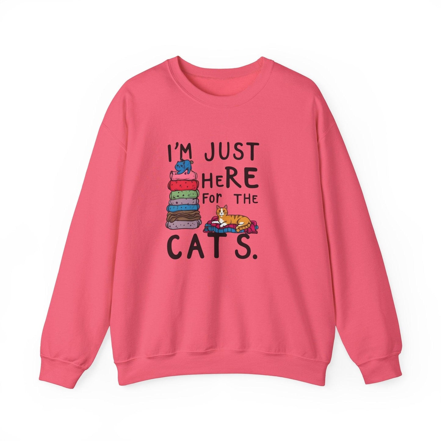 I'm Just Here for the Cats Unisex Heavy Blend™ Crewneck Sweatshirt