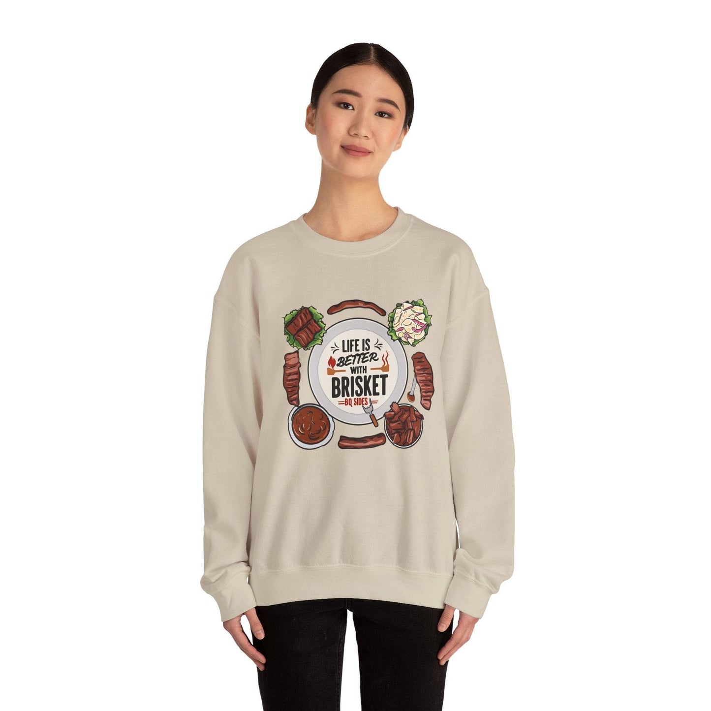 Life is Better With Brisket Unisex Heavy Blend™ Crewneck Sweatshirt