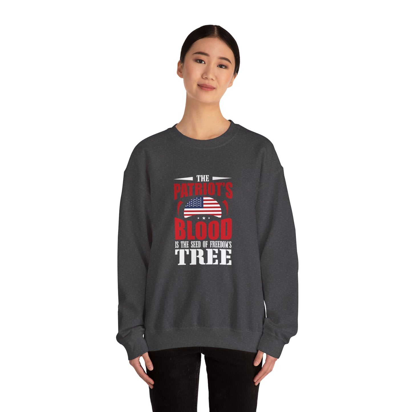 The Patroit Blood Is The Seed of Freedom Tree Unisex Heavy Blend™ Crewneck Sweatshirt