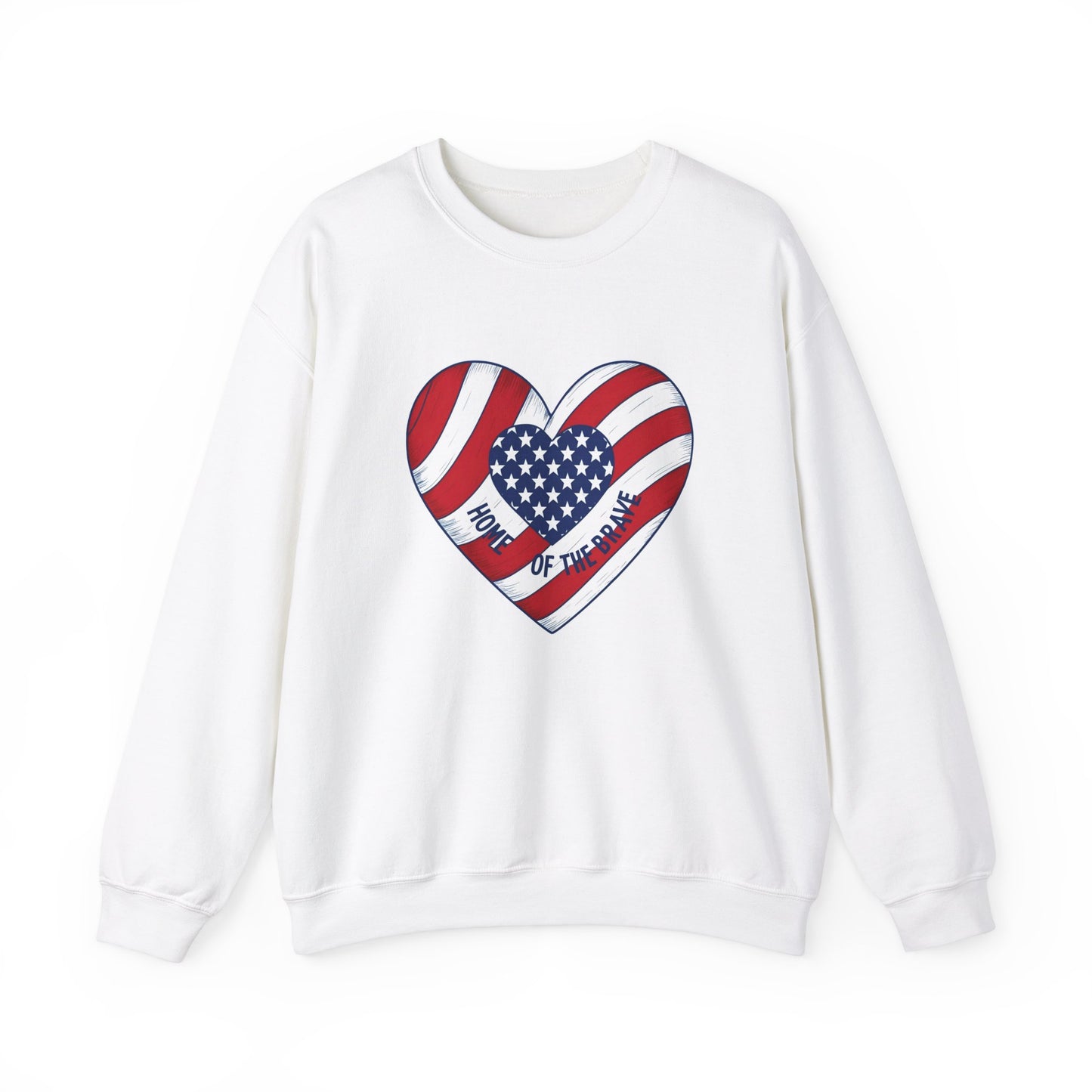 Patriotic Heart Crewneck Sweatshirt - Honor of the Brave