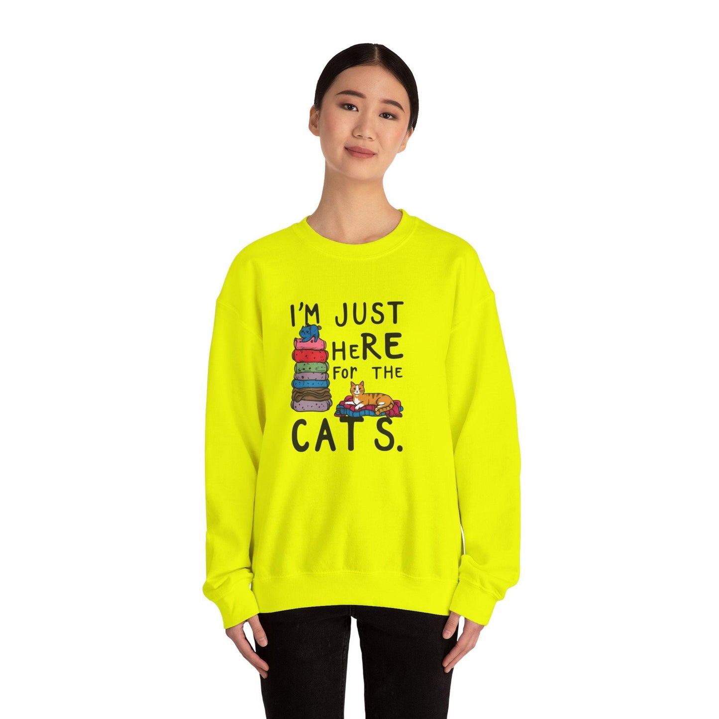 I'm Just Here for the Cats Unisex Heavy Blend™ Crewneck Sweatshirt