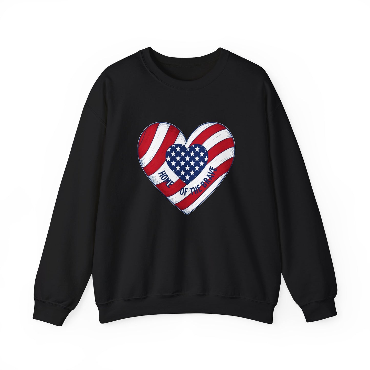 Patriotic Heart Crewneck Sweatshirt - Honor of the Brave