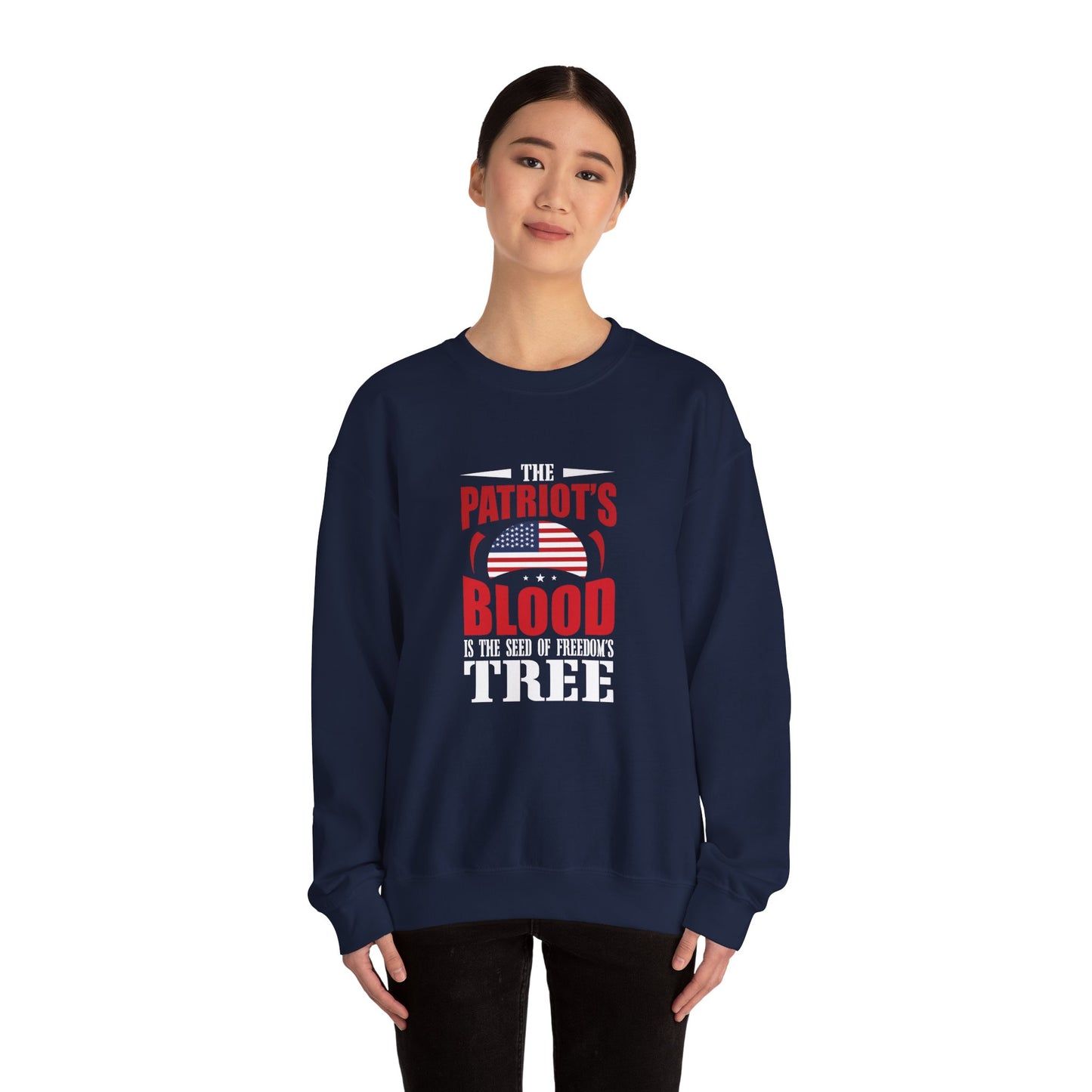 The Patroit Blood Is The Seed of Freedom Tree Unisex Heavy Blend™ Crewneck Sweatshirt