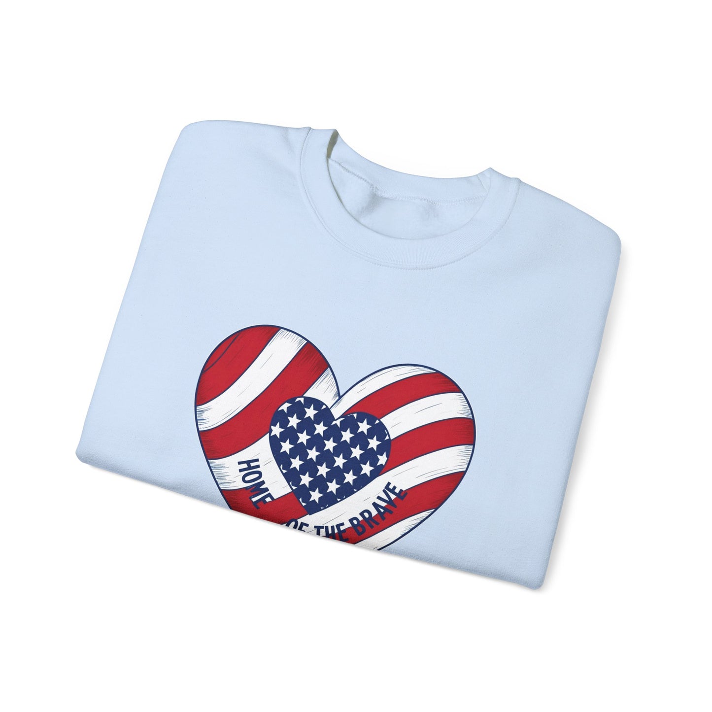 Patriotic Heart Crewneck Sweatshirt - Honor of the Brave