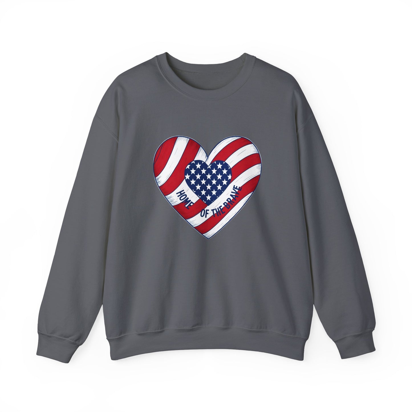 Patriotic Heart Crewneck Sweatshirt - Honor of the Brave