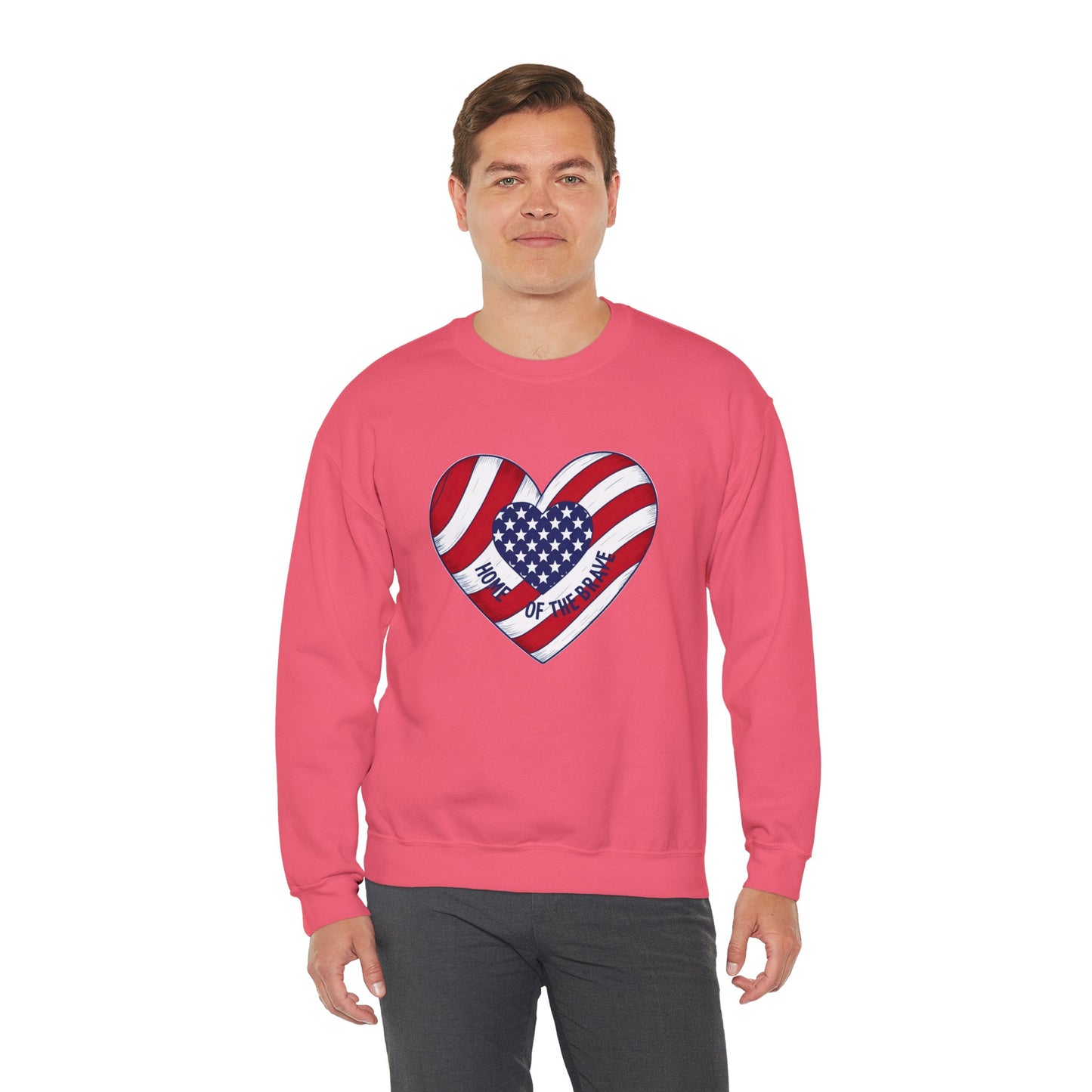 Patriotic Heart Crewneck Sweatshirt - Honor of the Brave