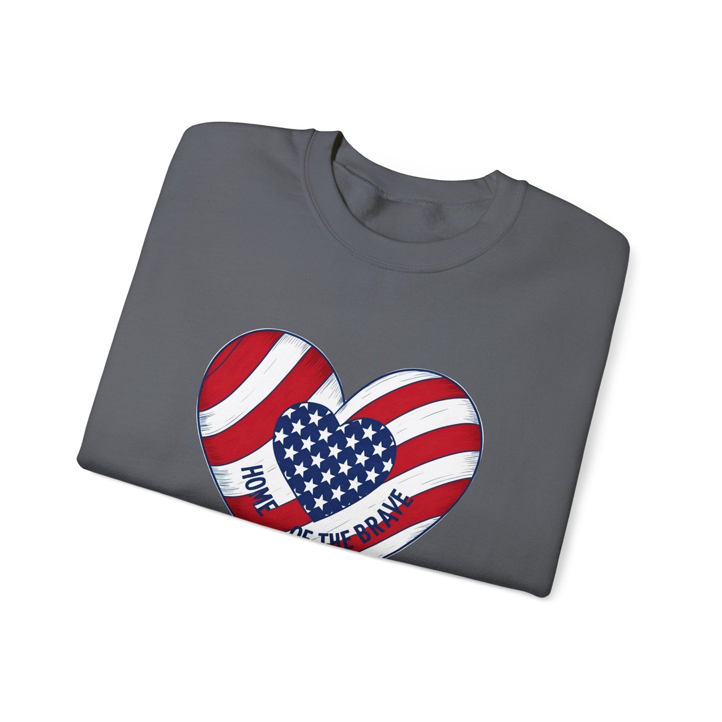 Patriotic Heart Crewneck Sweatshirt - Honor of the Brave