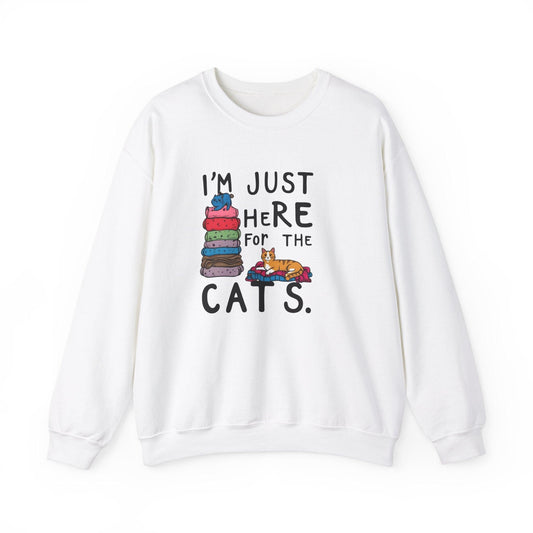 I'm Just Here for the Cats Unisex Heavy Blend™ Crewneck Sweatshirt