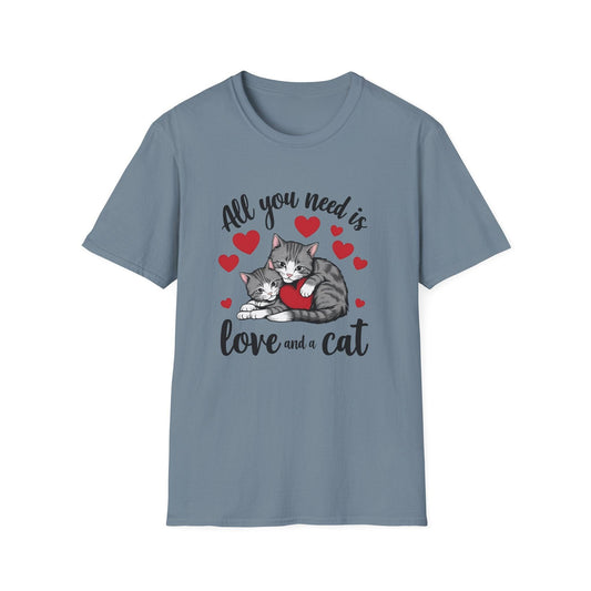 All You Need Is Love and A Cat Unisex Softstyle T-Shirt