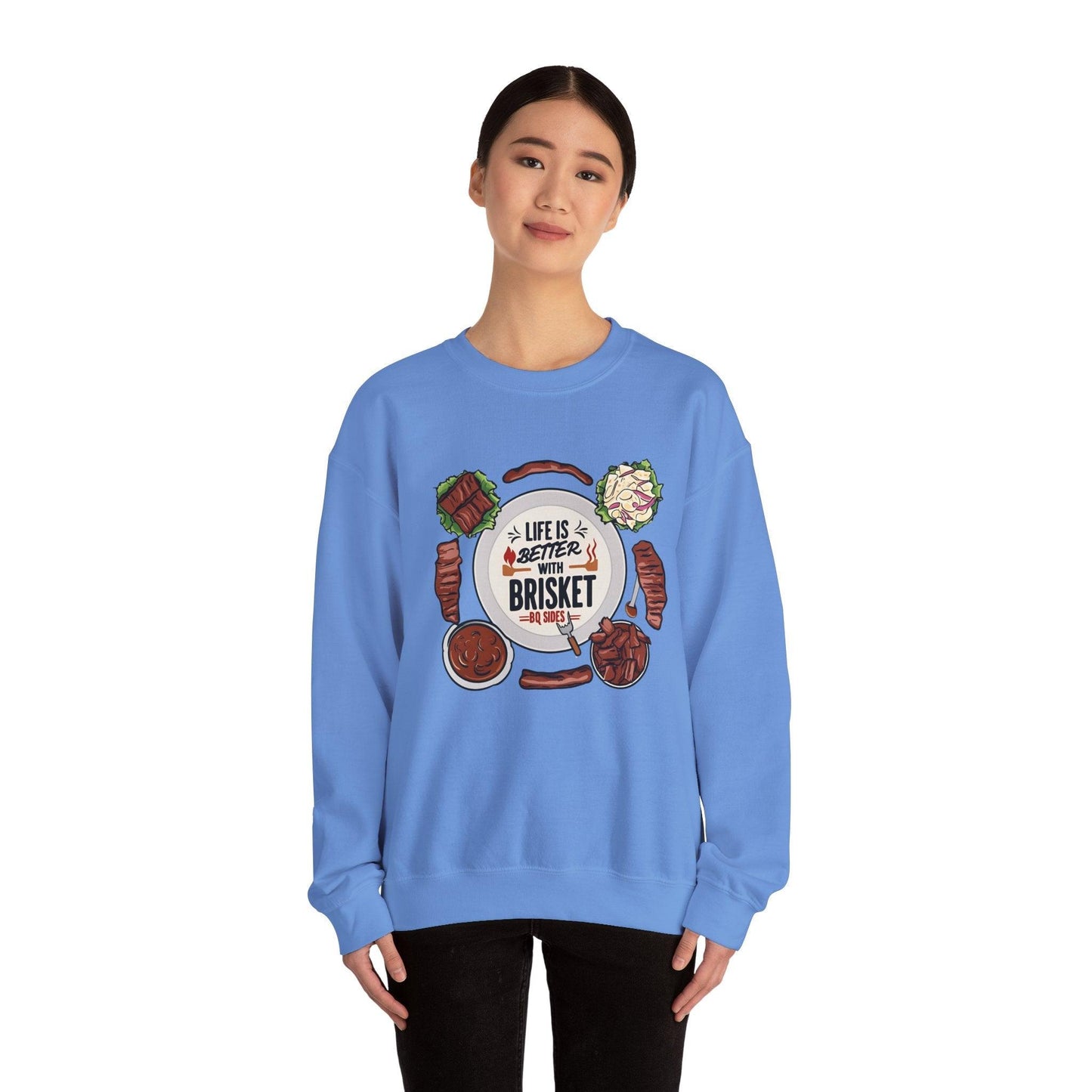 Life is Better With Brisket Unisex Heavy Blend™ Crewneck Sweatshirt