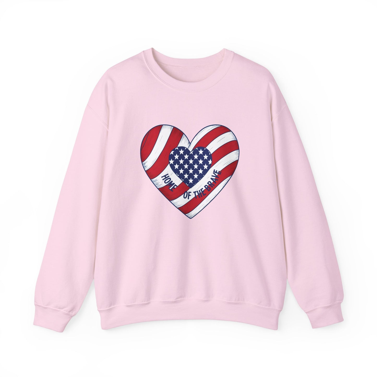 Patriotic Heart Crewneck Sweatshirt - Honor of the Brave