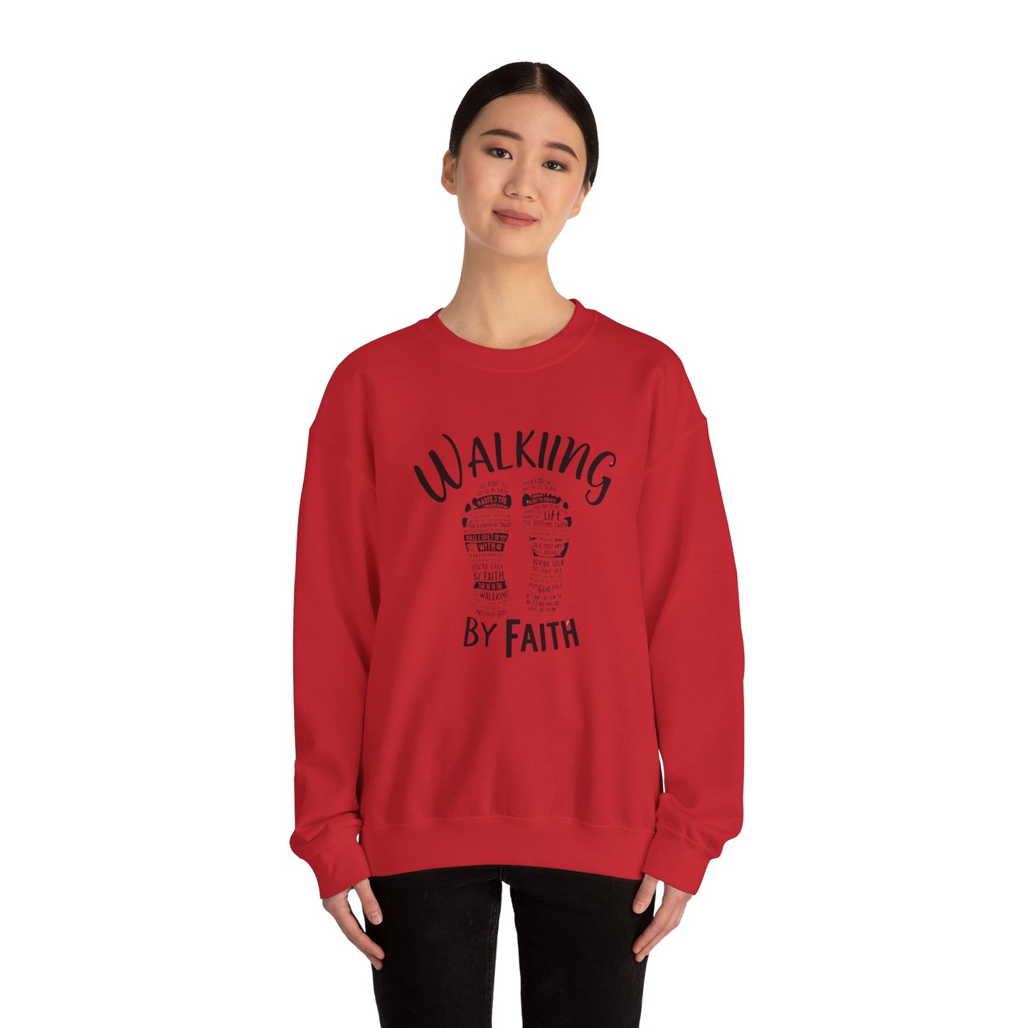 Walking By Faith Unisex Heavy Blend™ Crewneck Sweatshirt