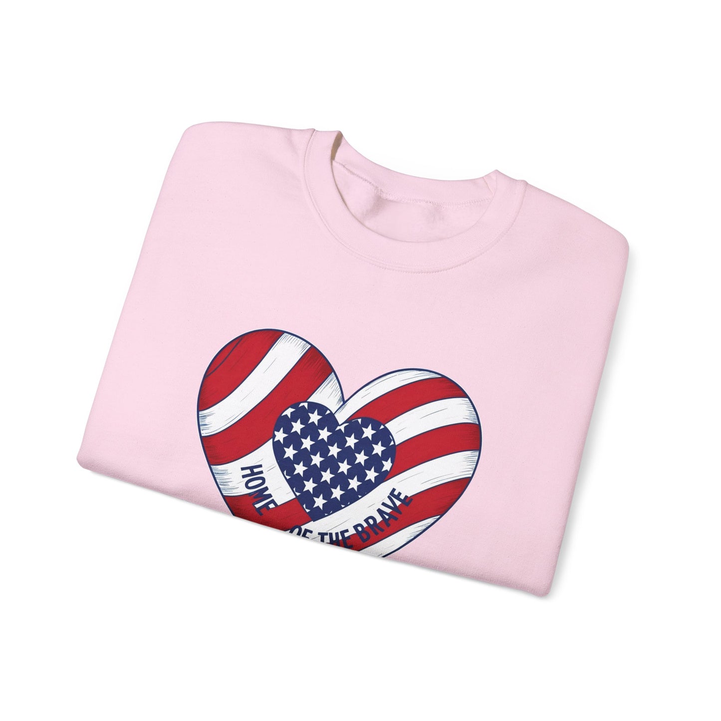 Patriotic Heart Crewneck Sweatshirt - Honor of the Brave