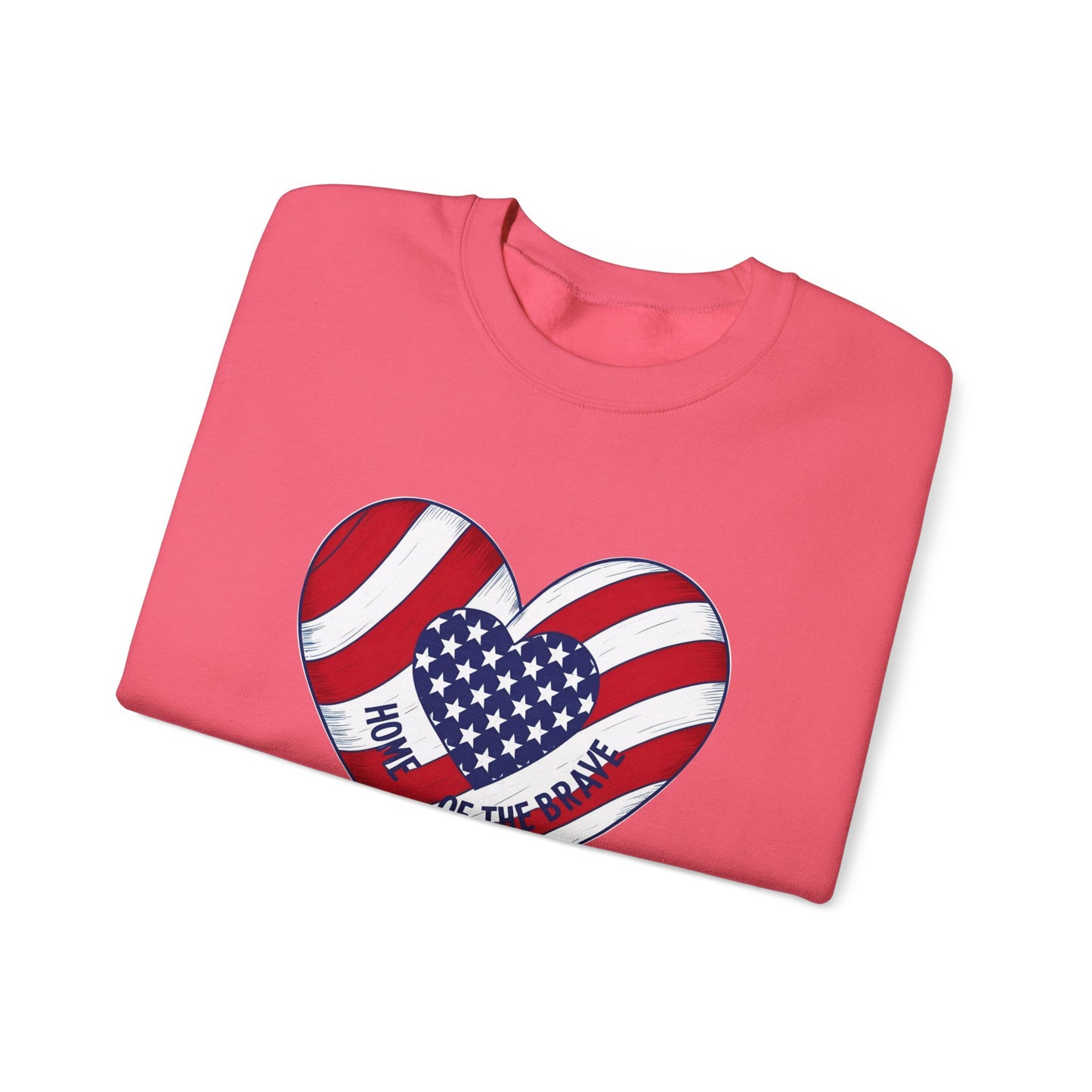 Patriotic Heart Crewneck Sweatshirt - Honor of the Brave