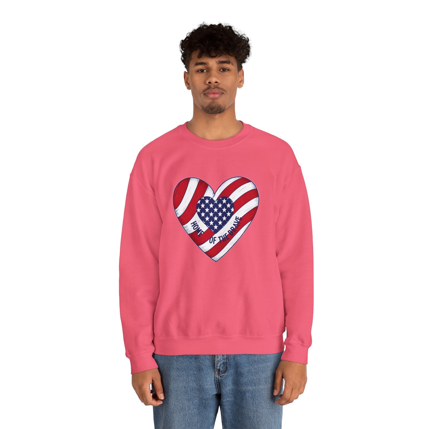 Patriotic Heart Crewneck Sweatshirt - Honor of the Brave