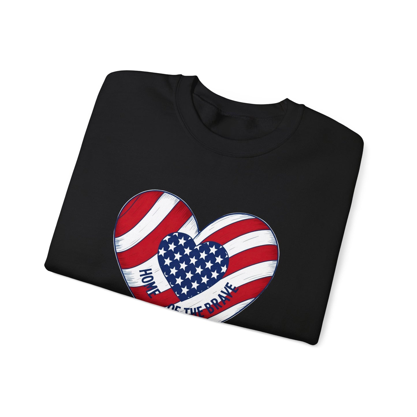 Patriotic Heart Crewneck Sweatshirt - Honor of the Brave