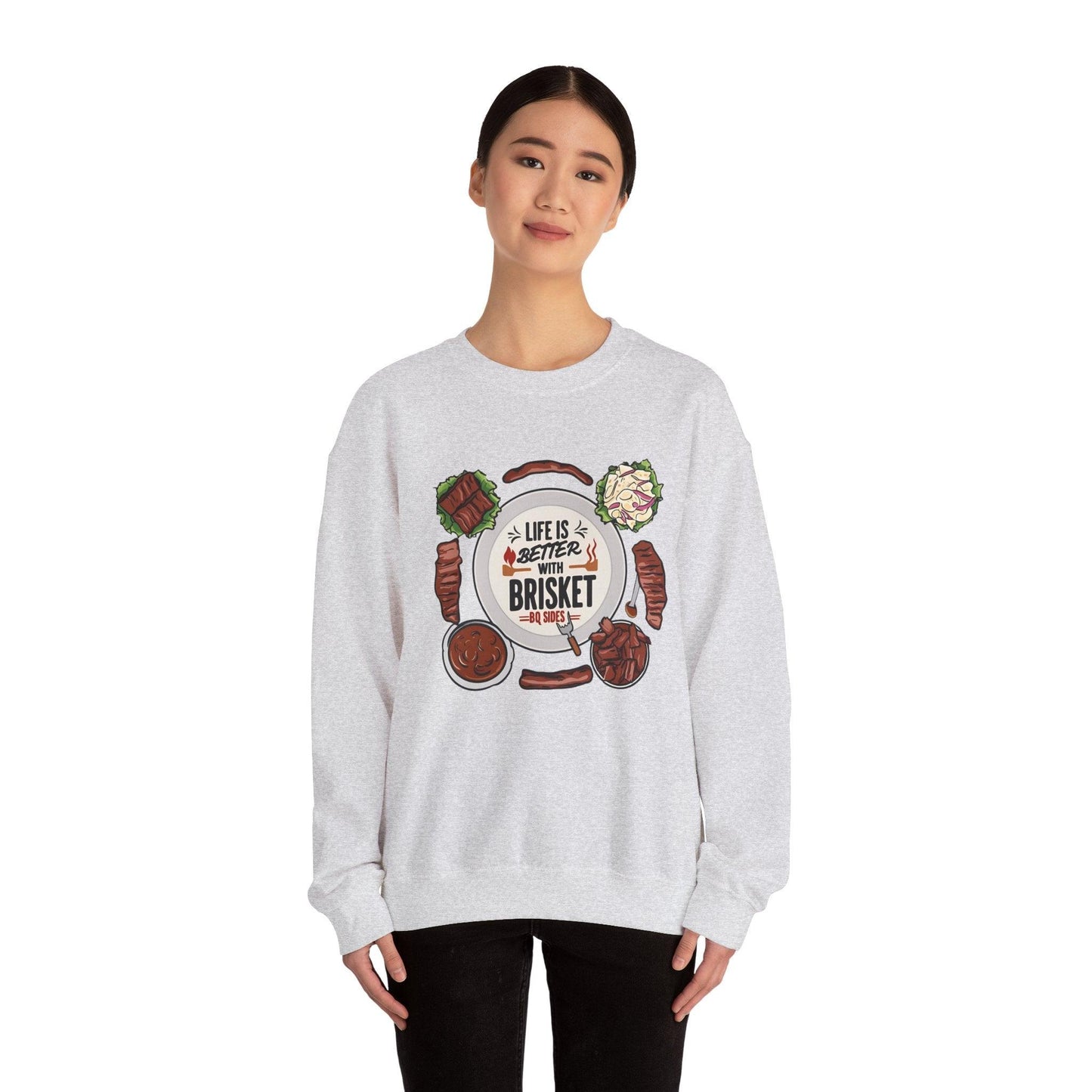 Life is Better With Brisket Unisex Heavy Blend™ Crewneck Sweatshirt