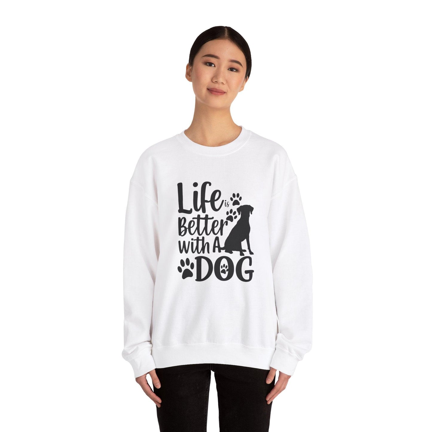 Life is Better With a Dog  Unisex Heavy Blend™ Crewneck Sweatshirt