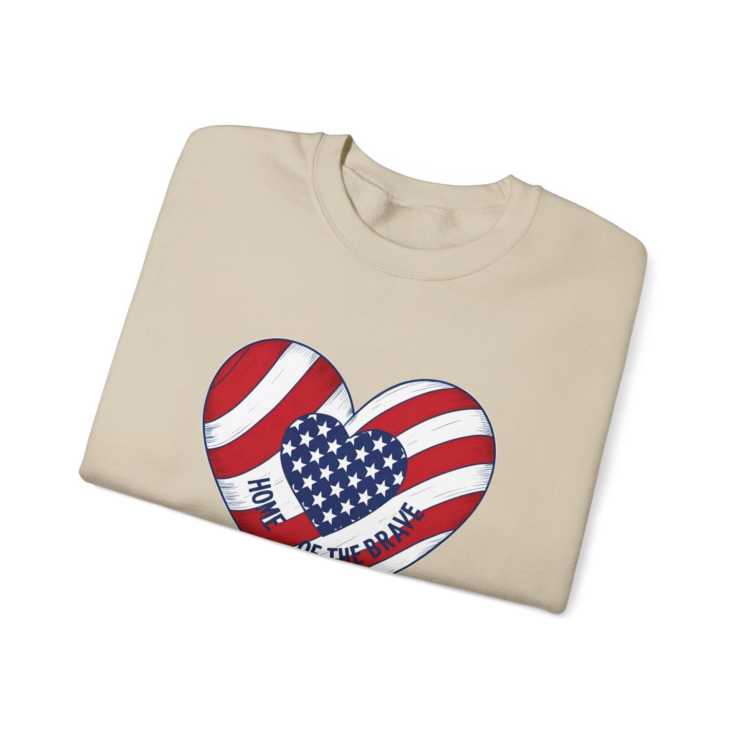 Patriotic Heart Crewneck Sweatshirt - Honor of the Brave